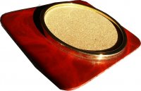 CP531 Glasuntersetzer Metall Lachs-rot marmoriert lackiert