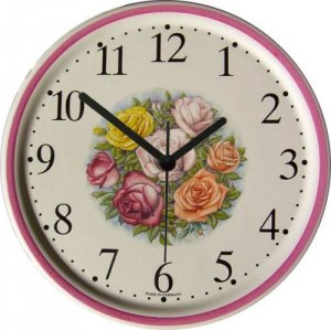 Keramik Wanduhr (Motiv Blumenstrauß)