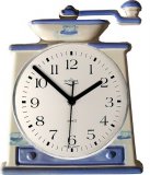 Keramik Kaffeemühlen-UhrKaffeetassen Blau handbemalt, Funkuh
